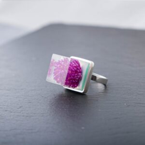 Anillo aura cuadrada diente de león